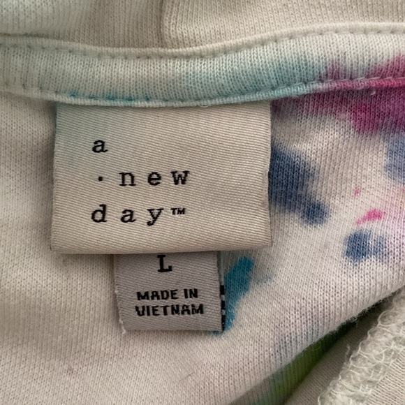 Target Paint Splatter Long Sleeve Hi Lo Hem Hoodie Cotton Modal Blend Size LARGE - Picture 5 of 6